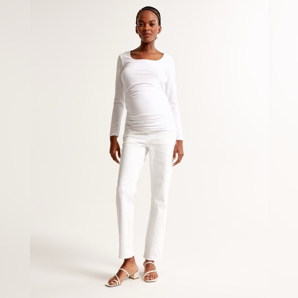 Abercrombie & Fitch Maternity Dark Blue and White Jeans - 2 pairs + bonus shirts - Picture 6 of 11